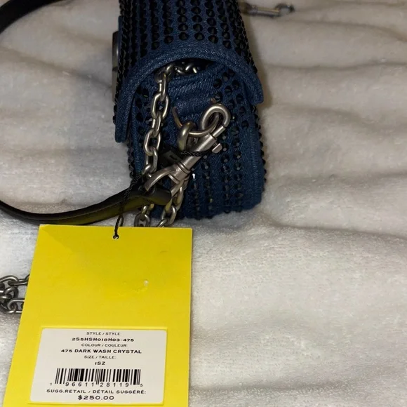 Marc Jacobs The Clover Crystal Embellished Denim Shoulder Bag NWT - Picture 6 of 9